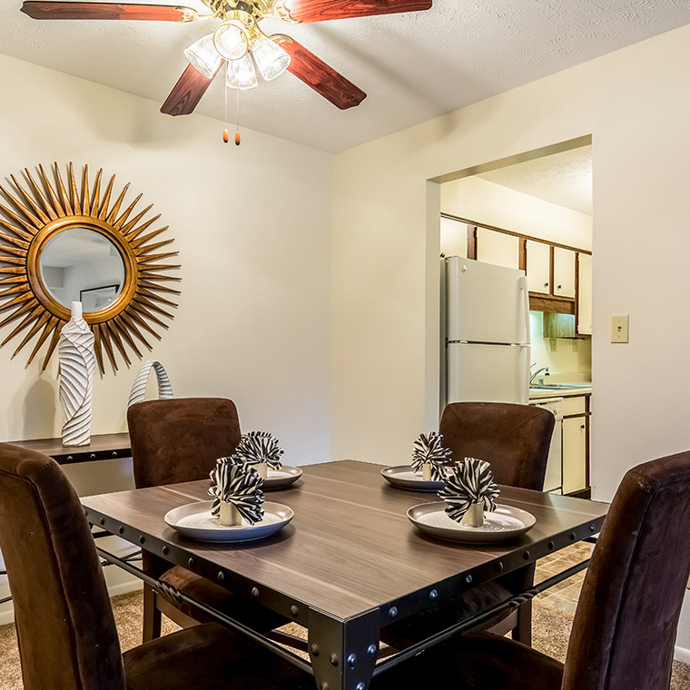 Dining Room with ceiling fan